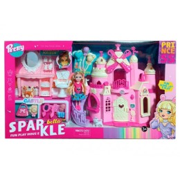 Дом c куклой  "Bella Sparkle" с мебелью.53*32,5*14,5 см.1/8.Арт.7015