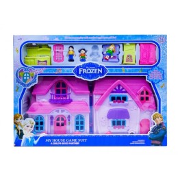 Дом пупсовый "Frozen" с мебелью музыкальный средний.55*40.5*8 см.1/16.Арт.1334