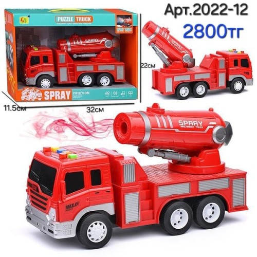 Машинка Oubaoloon "Spray Truck", на батарейках, 32*22см, Арт 2022-12