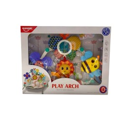 Развивающая игрушками погремушка дуга, Растяжка на коляску/кроватку/стульчик, универсальным креплением, 43*34см, Арт НЕ0305