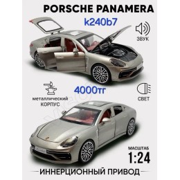 Машинка Порш Панамера металлическая, инерционная, свет, звук, маштаб 1:24, Арт k240-b7