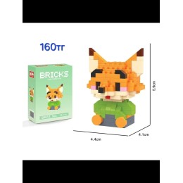 Фигурка Bricks, Мини-конструктор, Лис, Арт 201