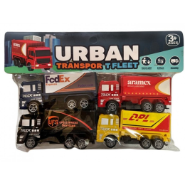 Набор машинок "Logistic Cars" из 4-х штук в пакете.24,5*13 см.1/144.Арт.HET-058