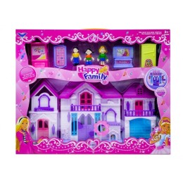Дом пупсовый "Happy Family" с мебелью музыкальный маленький.44,5*36*7 см.1/30.Арт.1323
