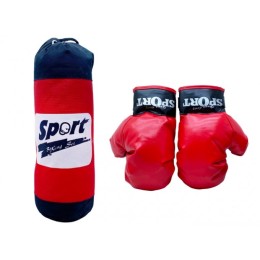 Груша бокcёрская брезентовая "Sport" с перчатками.Выс.43 см.Диаметр 12 см.1/12.Арт.XSP-3