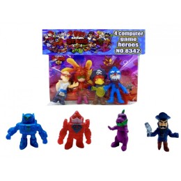 Набор героев из м/ф Brawl Stars" из 4-x штук в пакете.17.5*15 см.1/360.Арт.8342