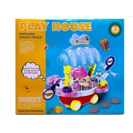 Тележка PopCorn Shop музыкальная на колёсах.24*21,5*10,5 см.1/48.Арт.333-1