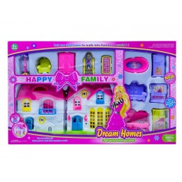 Дом пупсовый "Happy Family" с мебелью средний.61*36*6,5 см.1/24.Арт.1312