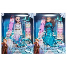 Куклы "Frozen" в наборе с лыжами и велосипедом.2 вида.31,5*25*6,5 см.1/120.Арт.ML-352A7