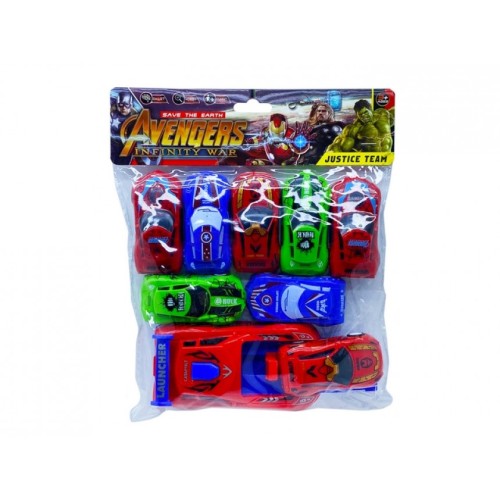 Набор машинок "Avengers" из 8-ми  штук с пусковым механизмом.24*22 см.1/252.Арт.9311-198A
