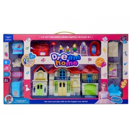 Дом пупсовый "Dream home" музыкальный с мебелью средний.69*38*7 см.1/18.Арт.1380