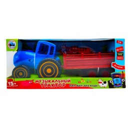 Машина музыкальная "Синий Трактор с прицепом".30,5*13*10 см.1/72.Арт.PG1800-A