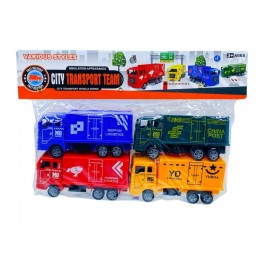 Набор машинок "Logistic Cars" из 4-х штук в пакете.30*20 см.1/144.Арт.YM-C18