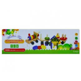 Деревянный Паровоз для логики на 4 фигурки.30*9*6 см.1/100.Арт.1902-21