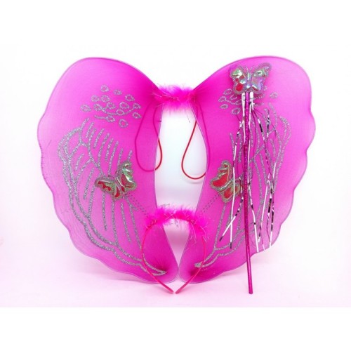 Карнавальные детские крылья феи с ободком и палочкой в пакете.43*37 см.Арт.1296-5