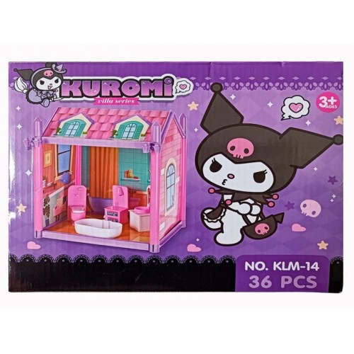 Домик "Kuromi" с мебелью.36 предметов.25*20*7 см.1/72.Арт.KLM-14