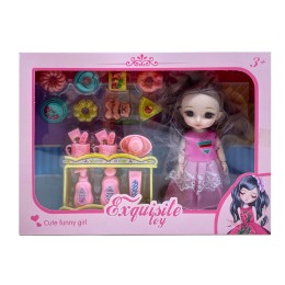 Кукла "Lolly Sweet" с пончиками.Руки-ноги гнутся.24*18*4,5 см.1/288.Арт.YX205A