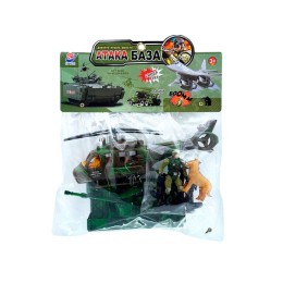 Набор военной техники с вертолётом и танком в пакете.27*34 см.1/144.Арт.8626