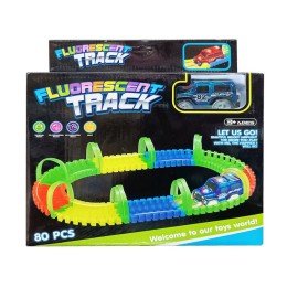 Автотрек "Fluorescent Track" на батарейках.80 Деталей.27*21,5*7 см.1/60.Арт.YM-801